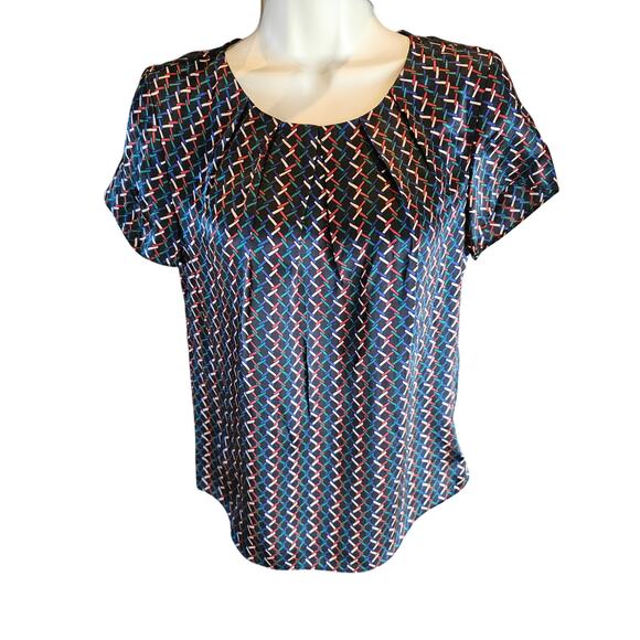 Nwt 100% silk talbots blouse with sash holiday career casual 2p 2 PETITE small - Picture 2 of 7